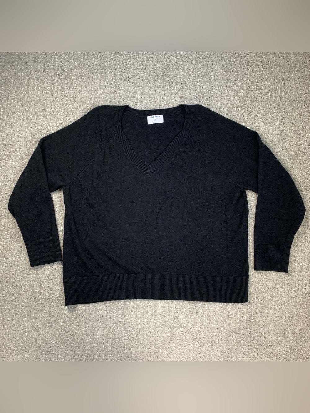 Old Navy SoSoft V Neck Black Sweater women’s size xl knit